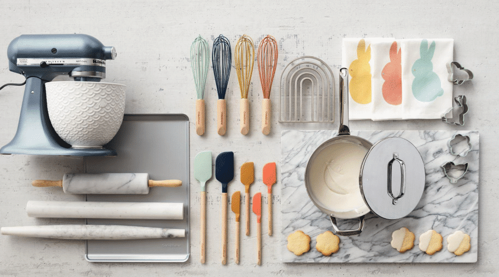 Crate & Barrel White Silicone Utensils