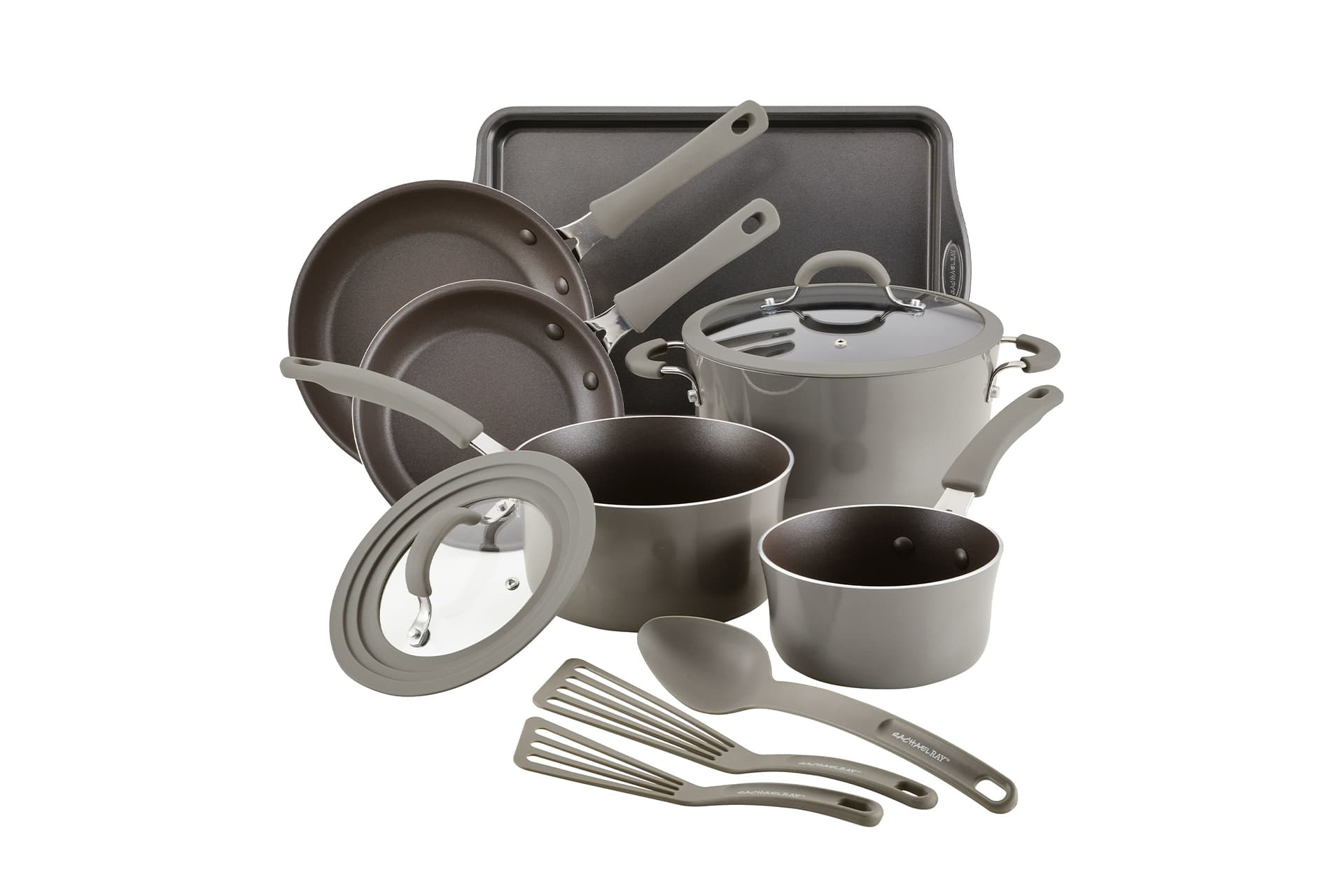 Rachael Ray Cook + Create 11pc Aluminum Nonstick Cookware Set : Target