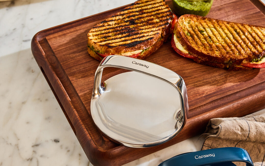 Caraway Expands Kitchen Tool Line with Grill Press, Spoon Rest