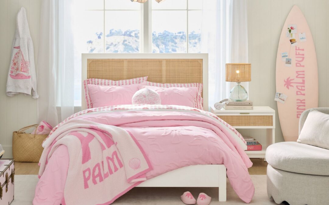 Pottery Barn Teen Launches Coastal Style ‘Pink Palm Puff’ Collection