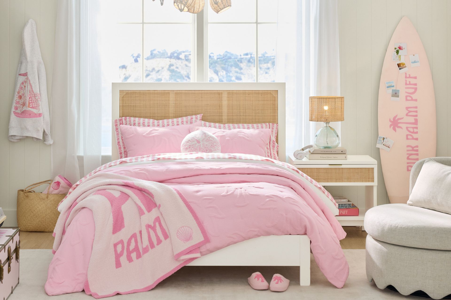 Pottery Barn Teen Launches Coastal Style ‘Pink Palm Puff' Collection